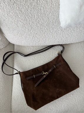 Classic Brown Suede Shoulder Bag